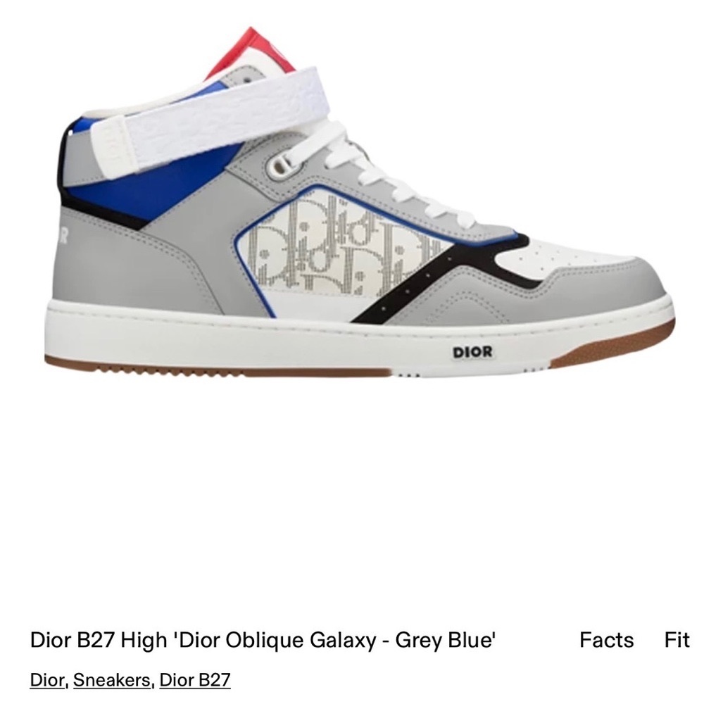 Christian Dior B27 High Top 'Dior Oblique Galaxy - Grey Blue'